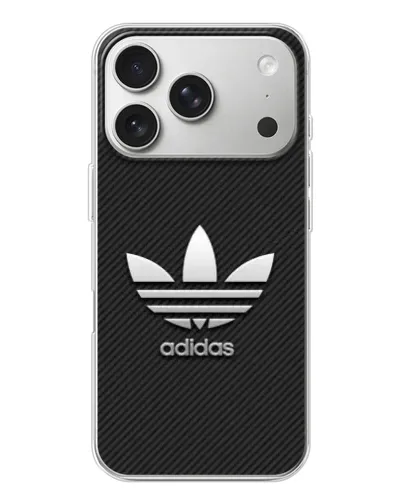 Чехол для iPhone 17 Pro с картинкой «Adidas Карбоновая текстура»