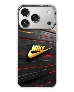 Чехол для iPhone 17 Pro с картинкой «Золотой Nike на металле» Чехол для iPhone 17 Pro с картинкой «Золотой Nike на металле»