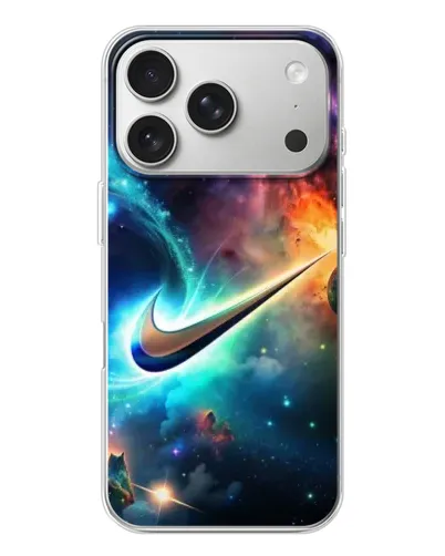 Чехол для iPhone 17 Pro с картинкой «Космический Nike Swoosh» Чехол для iPhone 17 Pro с картинкой «Космический Nike Swoosh»