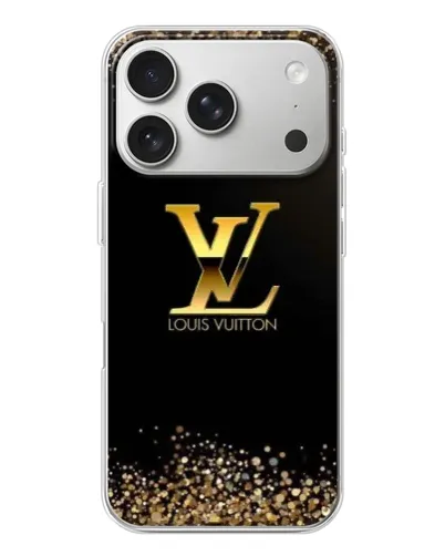 Чехол для iPhone 17 Pro с картинкой «LV — золотые искры»