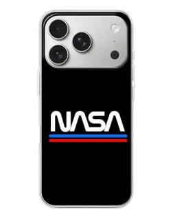 Чехол для iPhone 17 Pro с картинкой «NASA — классика Red Blue»