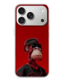 Чехол для iPhone 17 Pro с картинкой «Bored Ape в красном»