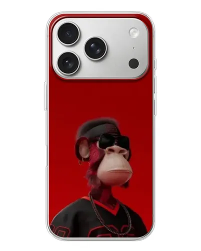 Чехол для iPhone 17 Pro с картинкой «Bored Ape в красном»