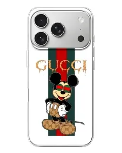 Чохол для iPhone 17 Pro з картинкою «Міккі Маус Gucci — смуги» Чохол для iPhone 17 Pro з картинкою «Міккі Маус Gucci — смуги»