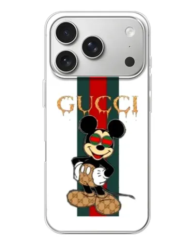 Чохол для iPhone 17 Pro з картинкою «Міккі Маус Gucci — смуги» Чохол для iPhone 17 Pro з картинкою «Міккі Маус Gucci — смуги»