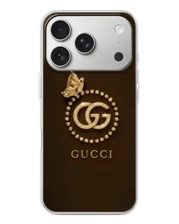 Чохол для iPhone 17 Pro з картинкою «Gucci — золотий метелик» Чохол для iPhone 17 Pro з картинкою «Gucci — золотий метелик»