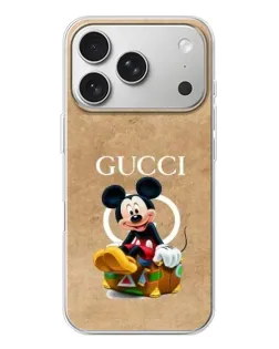 Чохол для iPhone 17 Pro з картинкою «Міккі Маус Gucci — крафт» Чохол для iPhone 17 Pro з картинкою «Міккі Маус Gucci — крафт»