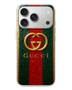 Чохол для iPhone 17 Pro з картинкою «Gucci — фірмова смуга та золото» Чохол для iPhone 17 Pro з картинкою «Gucci — фірмова смуга та золото»
