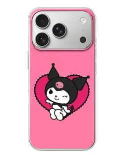 Чехол для iPhone 17 Pro с картинкой «Kuromi — любовь в сердце»