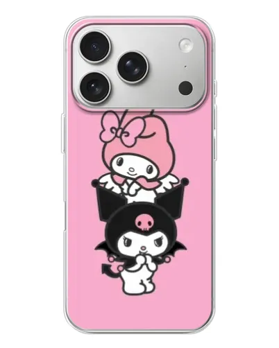 Чехол для iPhone 17 Pro с картинкой «My Melody и Kuromi»