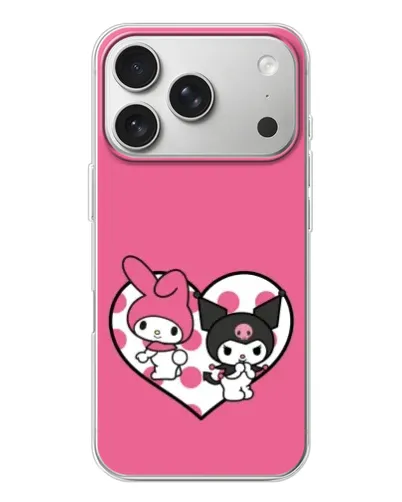 Чехол для iPhone 17 Pro с картинкой «Kuromi и My Melody»