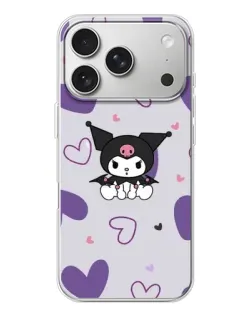 Чехол для iPhone 17 Pro с картинкой «Kuromi и лавандовые сердца»