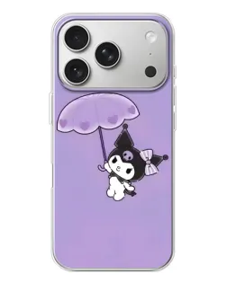 Чехол для iPhone 17 Pro с картинкой «Kuromi с зонтиком»