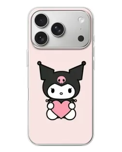 Чехол для iPhone 17 Pro с картинкой «Kuromi и сердце»