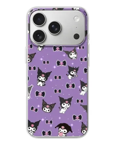 Чехол для iPhone 17 Pro с картинкой «Kuromi — паттерн»