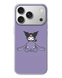 Чехол для iPhone 17 Pro с картинкой «Kuromi на лиловом фоне»