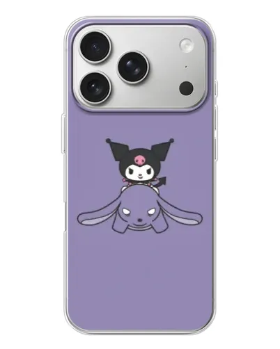 Чехол для iPhone 17 Pro с картинкой «Kuromi на лиловом фоне»