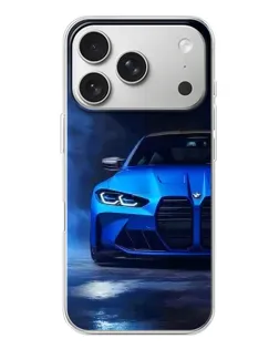 Чохол для iPhone 17 Pro з картинкою «Блакитна BMW M4»