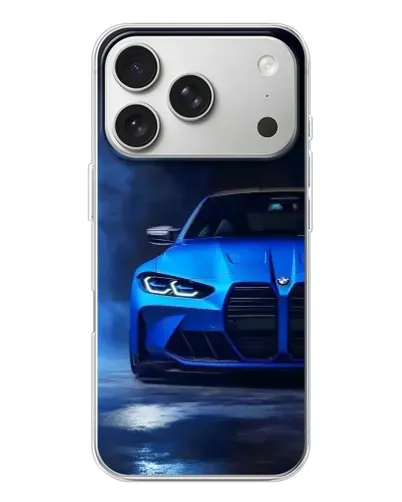 Чохол для iPhone 17 Pro з картинкою «Блакитна BMW M4»