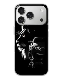 Чохол для iPhone 17 Pro з картинкою «BMW та лев»