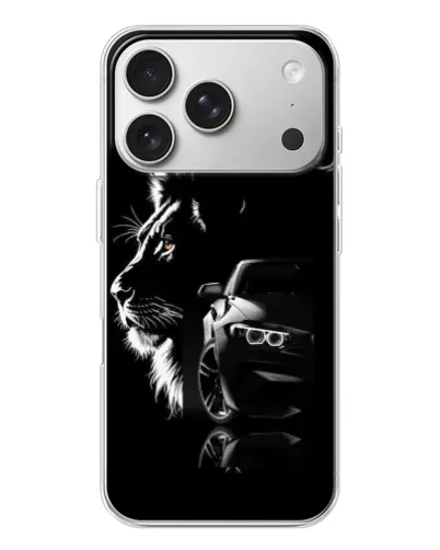 Чохол для iPhone 17 Pro з картинкою «BMW та лев»