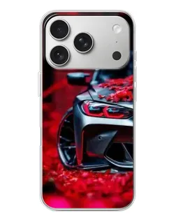 Чохол для iPhone 17 Pro з картинкою «Спортивна BMW та квіти»