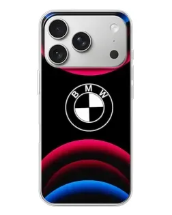 Чохол для iPhone 17 Pro з картинкою «Логотип BMW та неонові дуги»