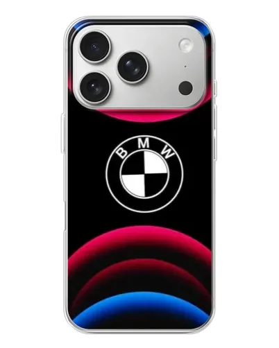 Чохол для iPhone 17 Pro з картинкою «Логотип BMW та неонові дуги»
