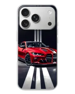 Чохол для iPhone 17 Pro з картинкою «Червона BMW на дорозі»