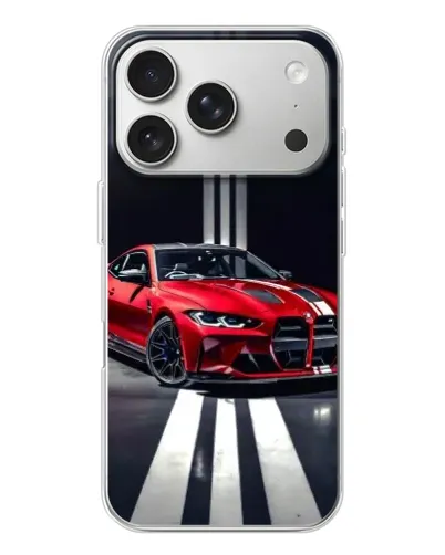 Чохол для iPhone 17 Pro з картинкою «Червона BMW на дорозі»