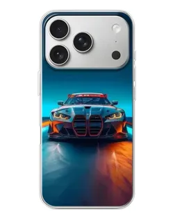 Чохол для iPhone 17 Pro з картинкою «BMW — вогні неону»