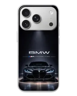 Чохол для iPhone 17 Pro з картинкою «BMW крізь нічне місто»