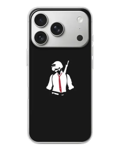 Чехол для iPhone 17 Pro с картинкой «PUBG — силуэт воина»
