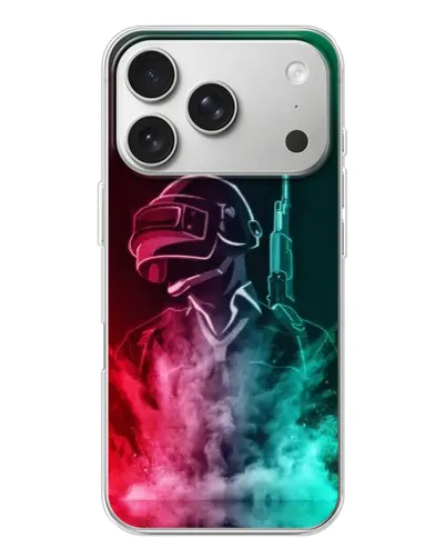 Чехол для iPhone 17 Pro с картинкой «PUBG — огненный воин»