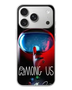 Чехол для iPhone 17 Pro с картинкой «Красный импостер — макро»
