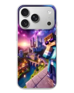 Чехол для iPhone 17 Pro с картинкой «Стив и космос»