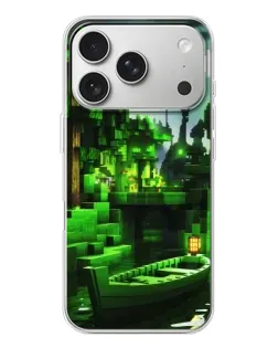 Чехол для iPhone 17 Pro с картинкой «Minecraft лесной пейзаж»