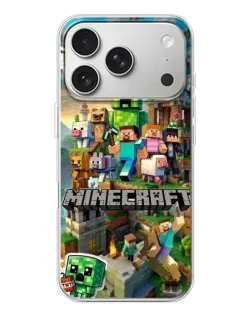 Чехол для iPhone 17 Pro с картинкой «Замок Minecraft»