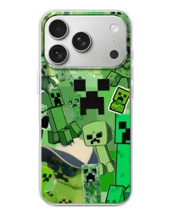 Чехол для iPhone 17 Pro с картинкой «Криперы Minecraft»
