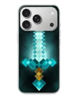 Чехол для iPhone 17 Pro с картинкой «Алмазный меч неон»