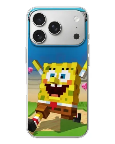 Чехол для iPhone 17 Pro с картинкой «Губка Боб Minecraft» Чехол для iPhone 17 Pro с картинкой «Губка Боб Minecraft»