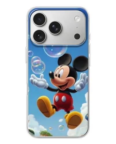 Чехол для iPhone 17 Pro с картинкой «Mickey и мыльные пузыри»