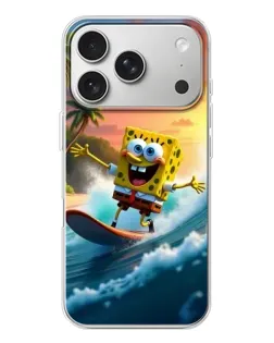 Чохол для iPhone 17 Pro з картинкою «Губка Боб серфінгіст»