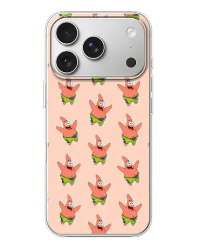 Чехол для iPhone 17 Pro с картинкой «Патрик Стар паттерн» Чехол для iPhone 17 Pro с картинкой «Патрик Стар паттерн»