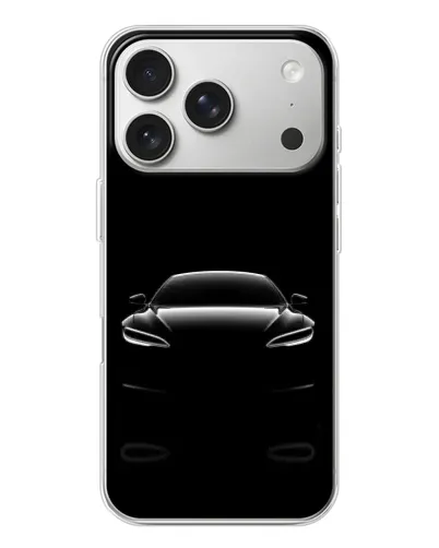 Чехол для iPhone 17 Pro с картинкой «Силуэт Tesla Night»