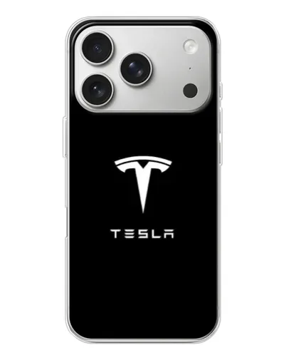 Чехол для iPhone 17 Pro с картинкой «Tesla White Logo»