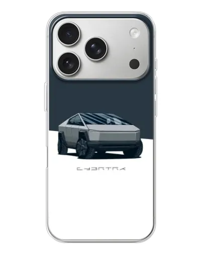 Чехол для iPhone 17 Pro с картинкой «Серебристый Cybertruck Tesla»