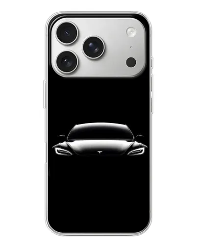 Чехол для iPhone 17 Pro с картинкой «Фары Tesla Night»