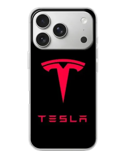 Чехол для iPhone 17 Pro с картинкой «Tesla Red Logo»
