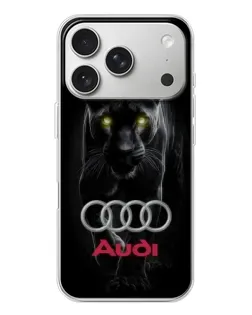 Чехол для iPhone 17 Pro с картинкой «Пантера и Audi»